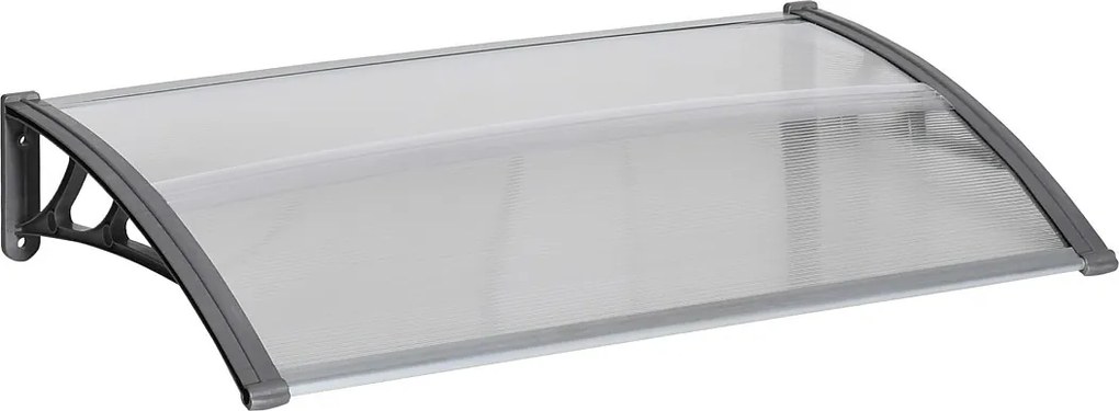 Baldachim ochronny – 110x60x23 cm – szary i przezroczysty – poliwęglan i aluminium