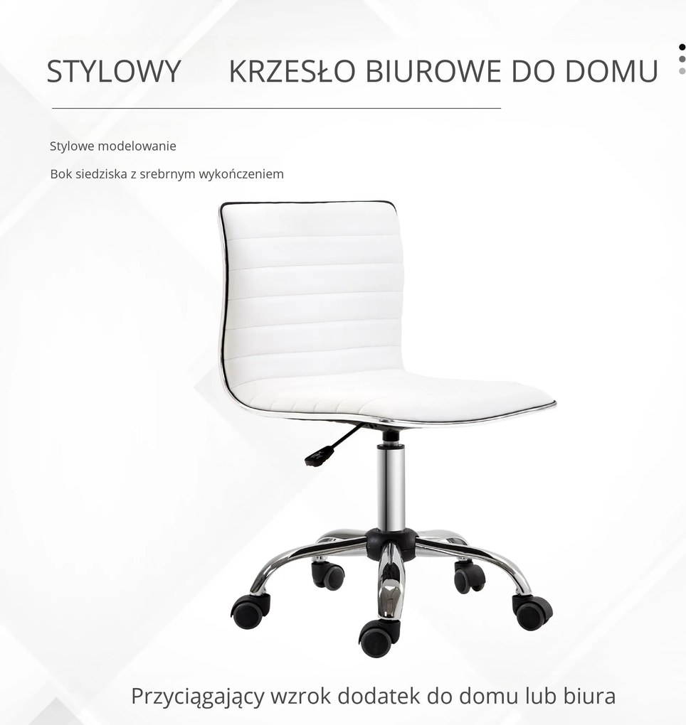 HOMCOM Fotel Fryzjerski Krzesło Salonowe Obrotowe Oparcie Regulacja Wysokości Stal PU Białe | Aosom PL