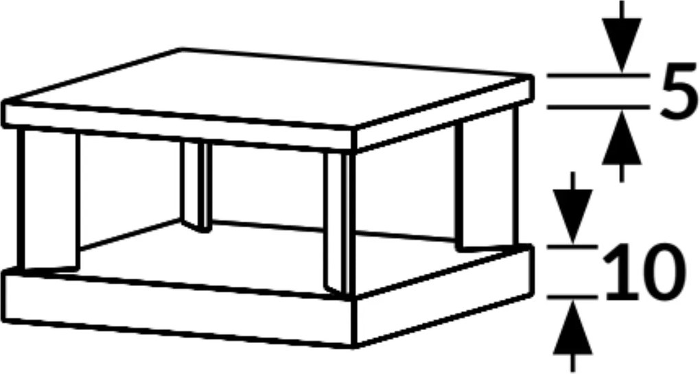 Kwadratowy stolik do salonu w połysku Domino 80x80 biały