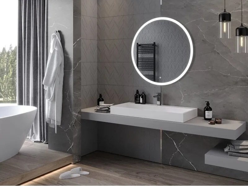 Mexen Oro lustro łazienkowe podświetlane, okragłe 100 cm, LED 6000K, antypara - 9824-100-100-611-00