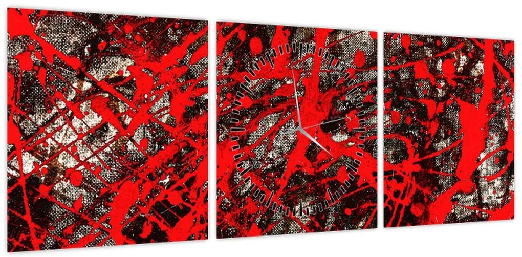 Obraz - Ekspresyjna abstrakcja (z zegarem) (90x30 cm)