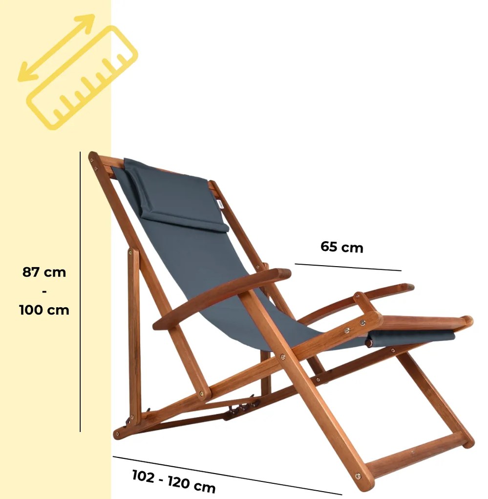 Leżak ogrodowy SIENA, 65x87x102cm, antracytowa Jurhan