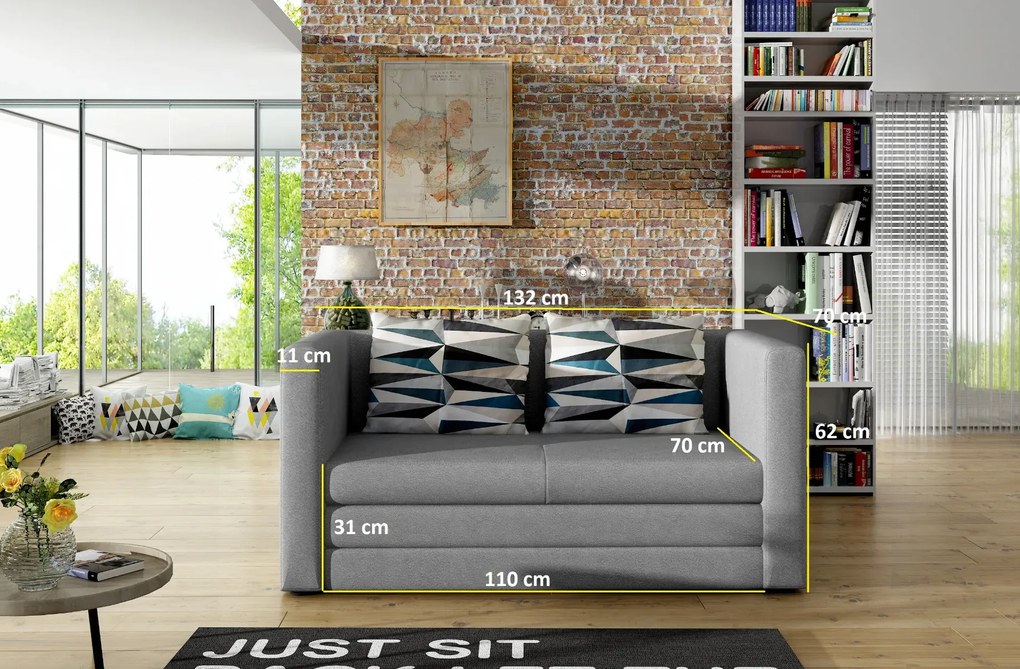 Sofa rozkładana z funkcją spania NEVA szara ELTAP