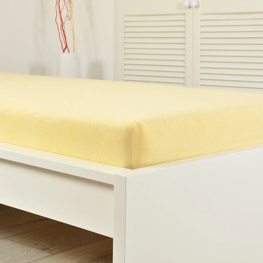4Home prześcieradło frotte Ideal żółte, 90 x 200cm, 90 x 200 cm