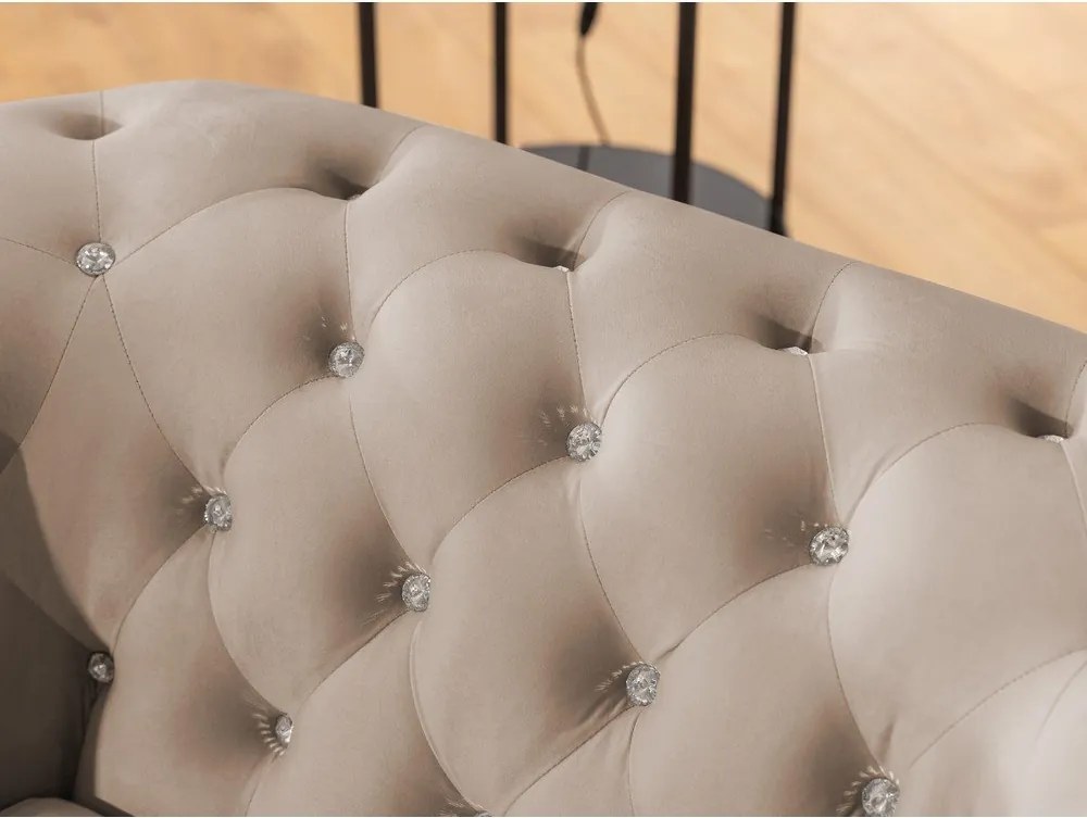 Beżowa aksamitna rozkładana sofa 148 cm York Blik – Ropez