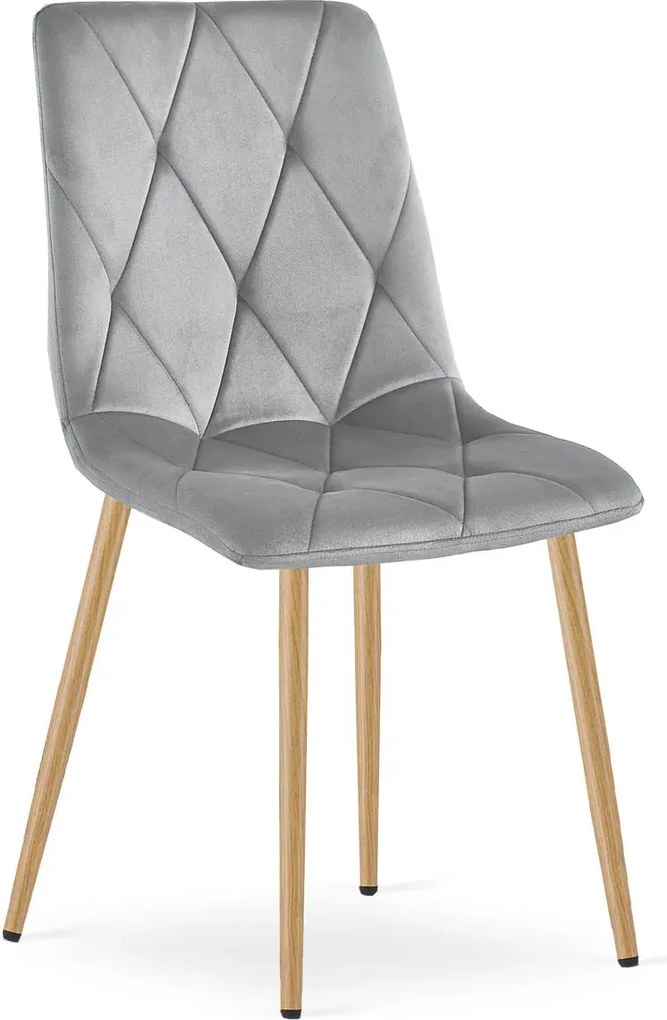 Jasnoszare krzesło metalowe tapicerowane do stołu W8-W40