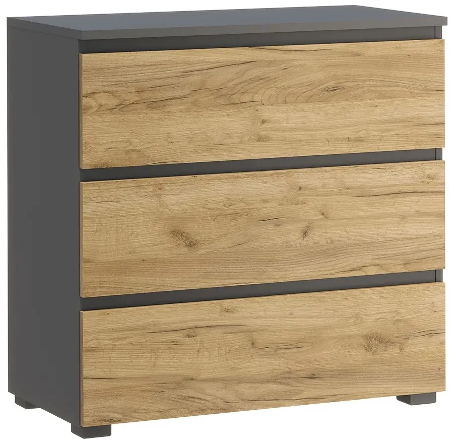 Nowoczesna komoda z szufladami antracyt + dąb craft 80 cm M0-R47