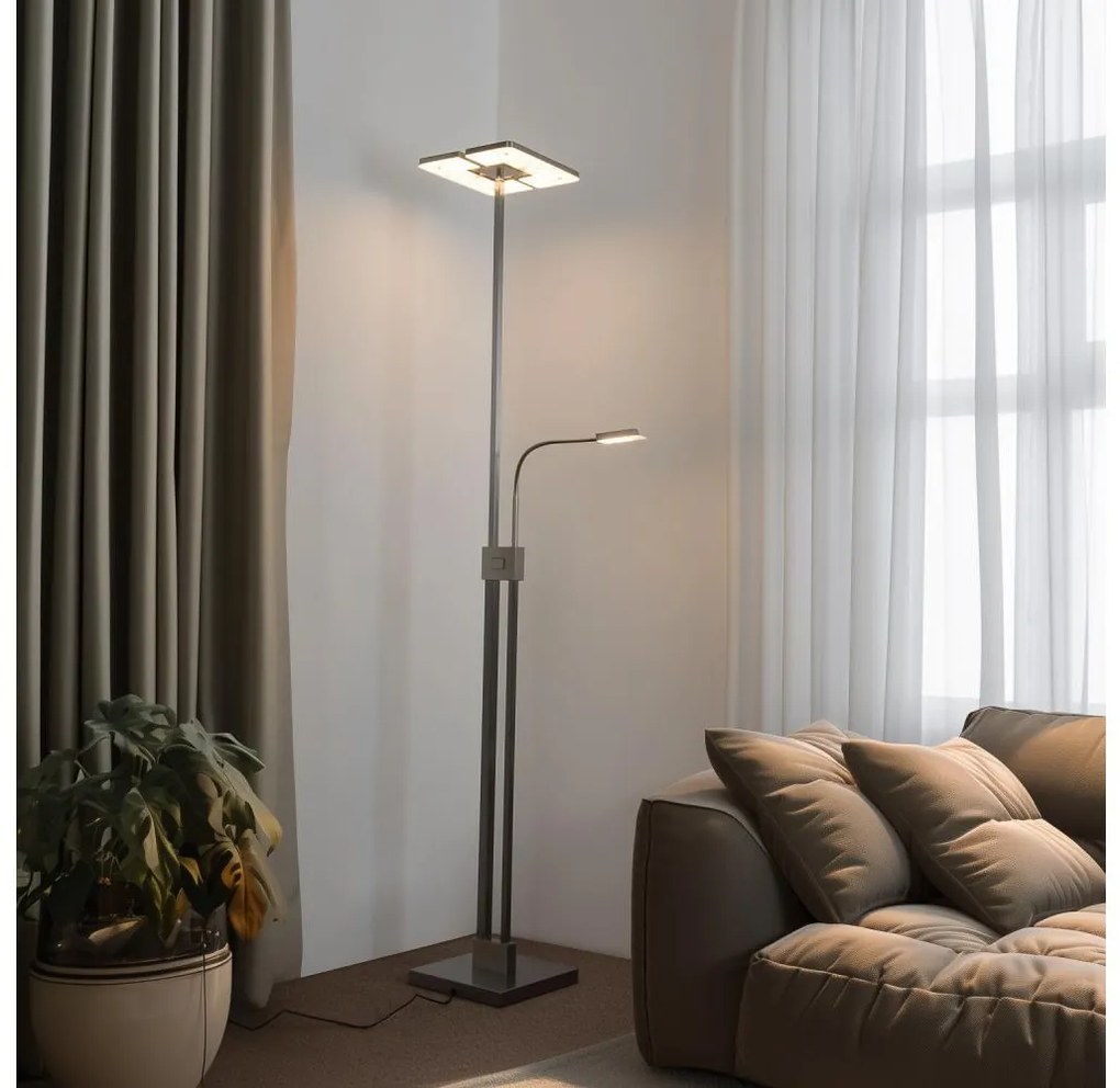 Eglo 33182 -LED Ściemnialna lampa podłogowa SOLANO 1xLED/26W/230V+1xLED/3,2W chrom