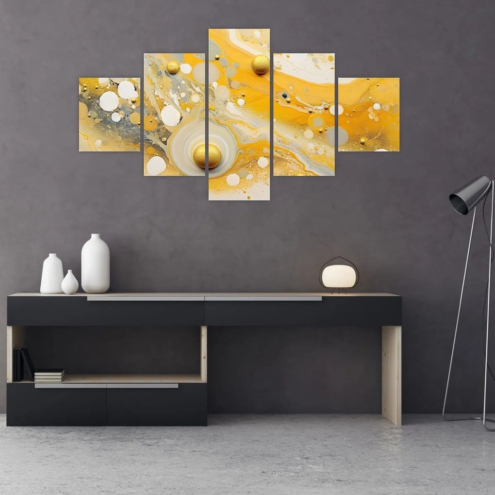 Obraz - Abstrakcyjne tło ze złotą dekoracją (125x70 cm)