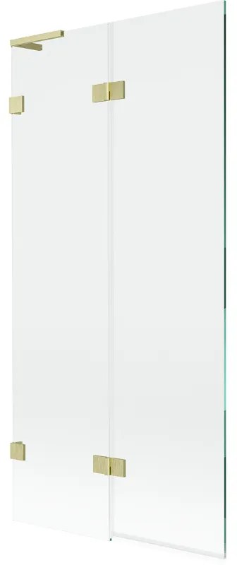 Mexen Lunar L parawan nawannowy 2-skrzydłowy lewy 90 x 150 cm, transparent, złoty szczotkowany - 897L-090-100-55-00-L
