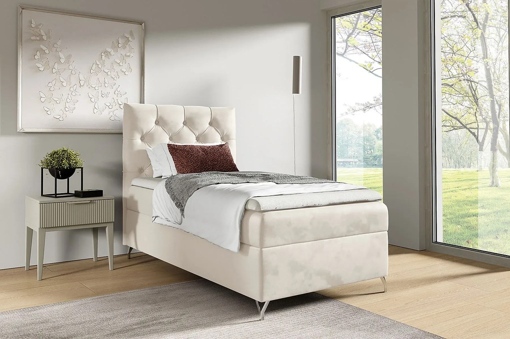 Kremowe pojedyncze łóżko kontynentalne 3 rozmiary F2-N97