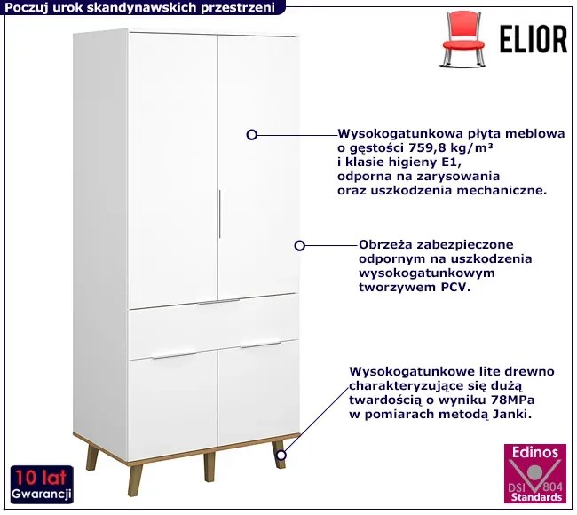 Biała skandynawska szafa L1-W92