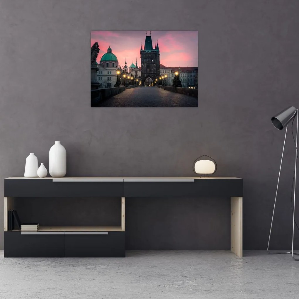 Obraz na szkle  - Na Moście Karola (70x50 cm)