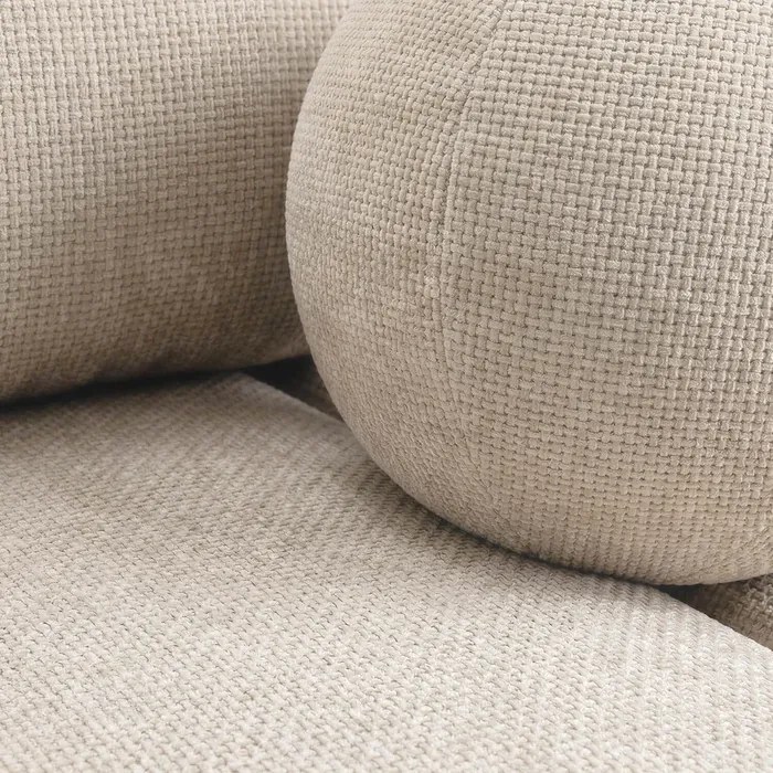 Sofa z Funkcją Spania SARIA Kremowa Szenil Nowoczesna