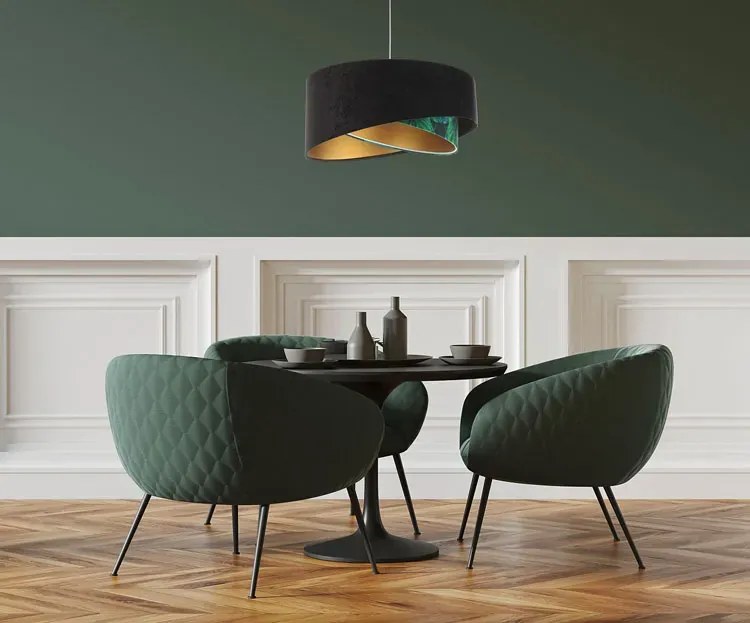 Czarno-zielona lampa wisząca nad stół W1-G04