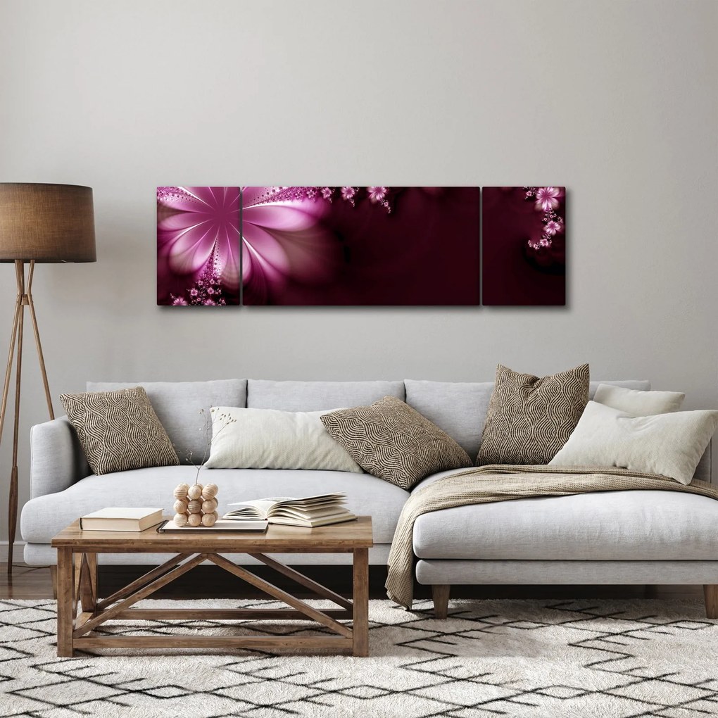 Obraz abstrakcji - kwiaty (170x50 cm)