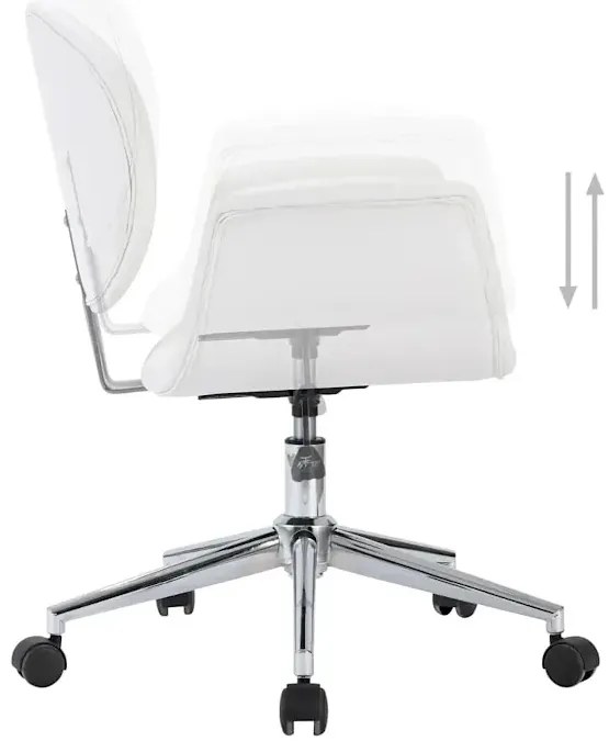 Białe obrotowe krzesło do biurka z ekoskóry B1-C26