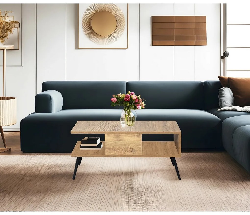 Stolik konferencyjny Bukle Atlantic Pine and Black