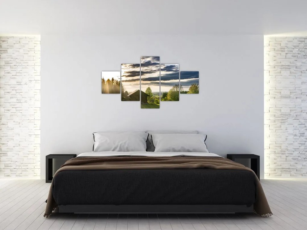 Obraz domku leśnego (125x70 cm)