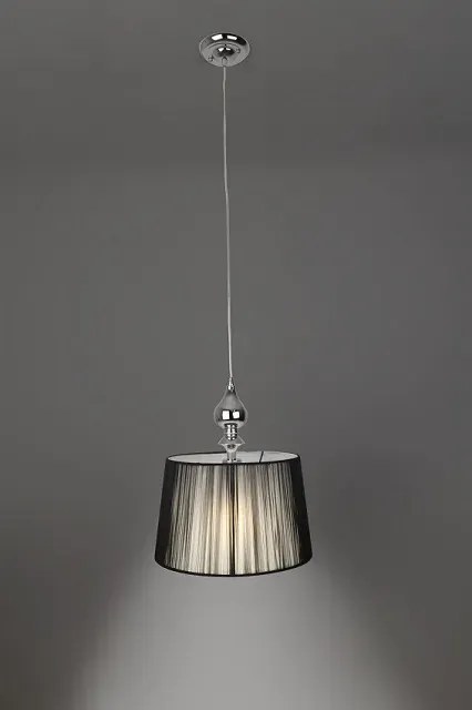 Czarna lampa wisząca z nitkowym abażurem - 24X połysk V160 F3-H10