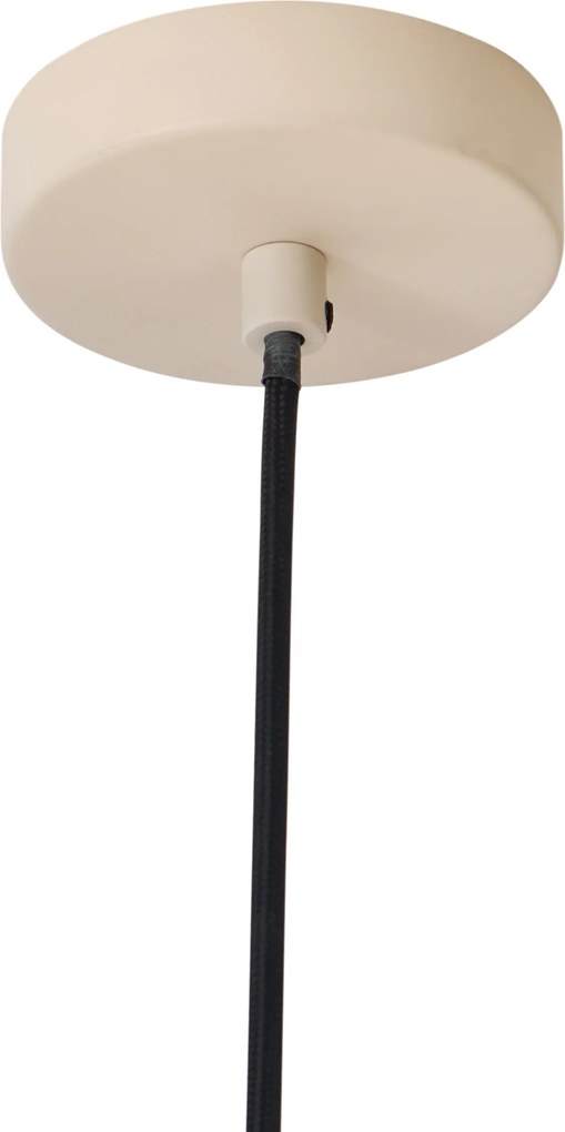 Lampa wisząca w stylu skandynawskim kremowa z białym wnętrzem - Loes