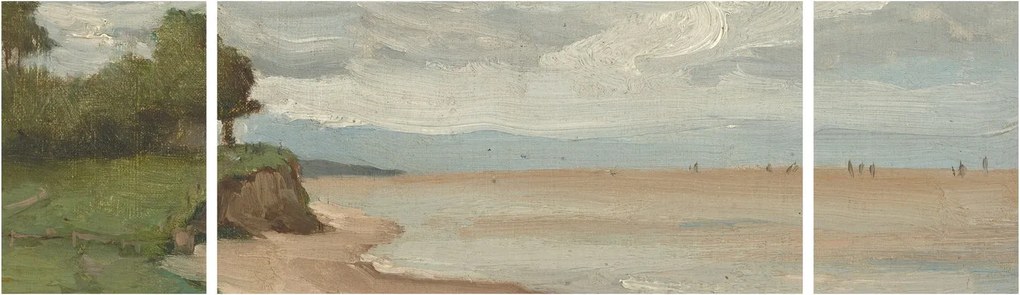 Obraz - Jean-Baptiste-Camille Corot, Beach Near Etretat, reprodukcje (170x50 cm)