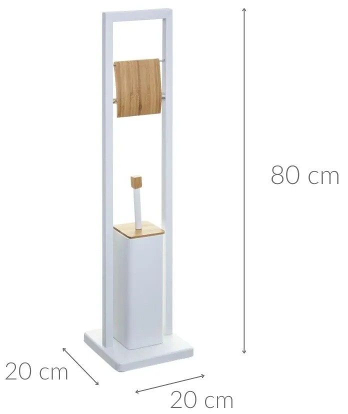 Szczotka toaletowa z uchwytem na papier toaletowy NATURELO, 2w1