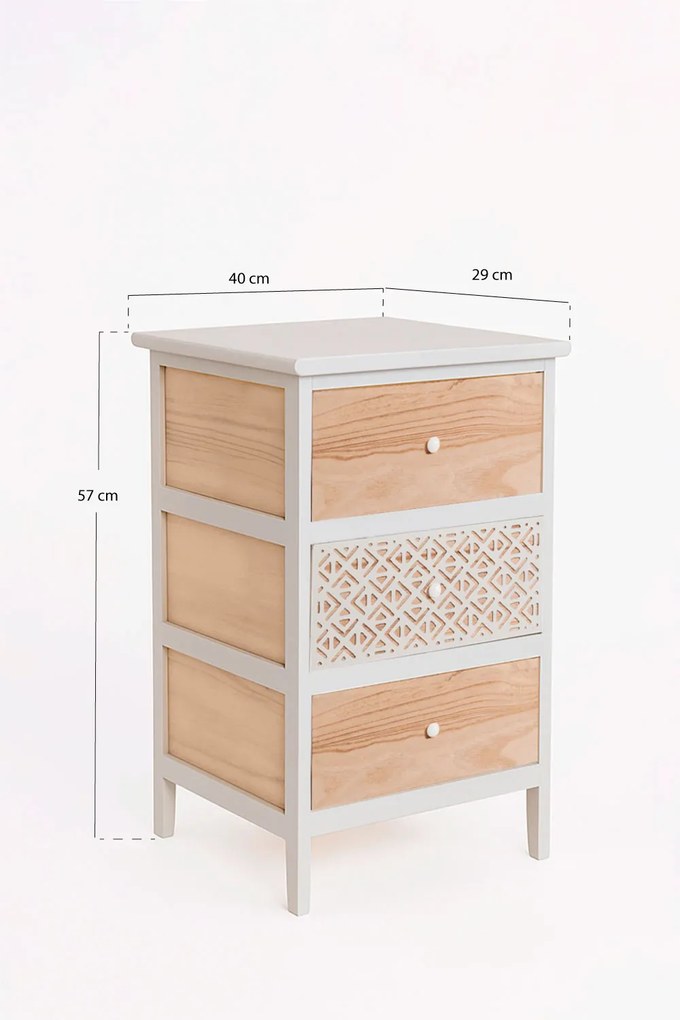 Szeroka komoda Solany z 3 szufladami