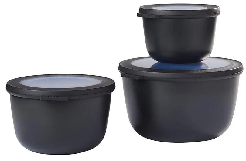 Pojemniki na żywność 3 szt. Nordic black – Mepal