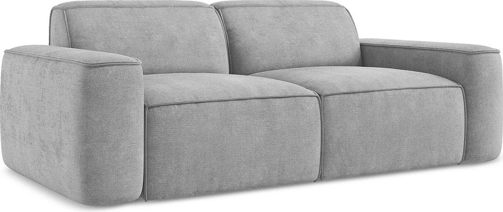 3-osobowa kanapa modułowa - z tkaniny szenilowej - jasny szary - OMAO