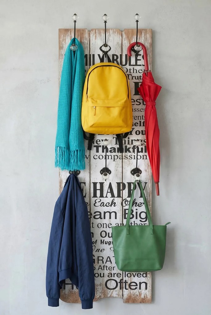 Wieszak ścienny z napisami T3-W75