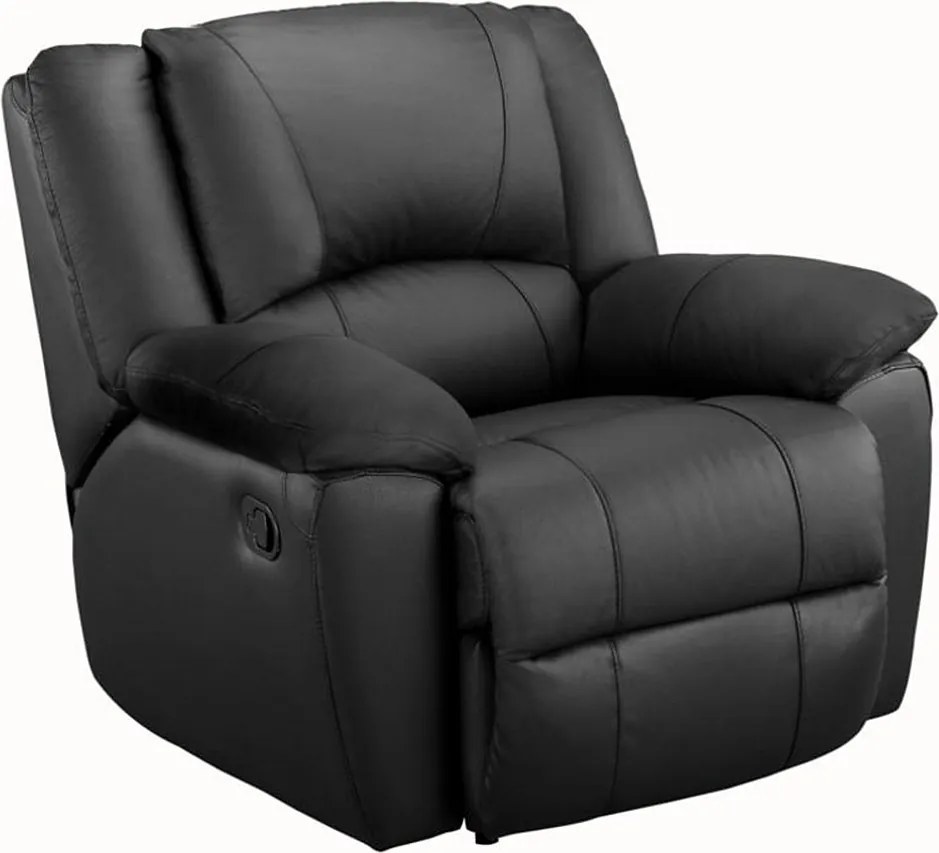 Fotel z funkcją relax AROMA ze skóry - Czarny