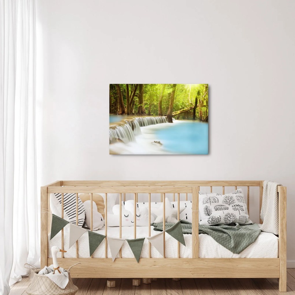 Obraz wodospadu Huai Mae Kamin w lesie (70x50 cm)