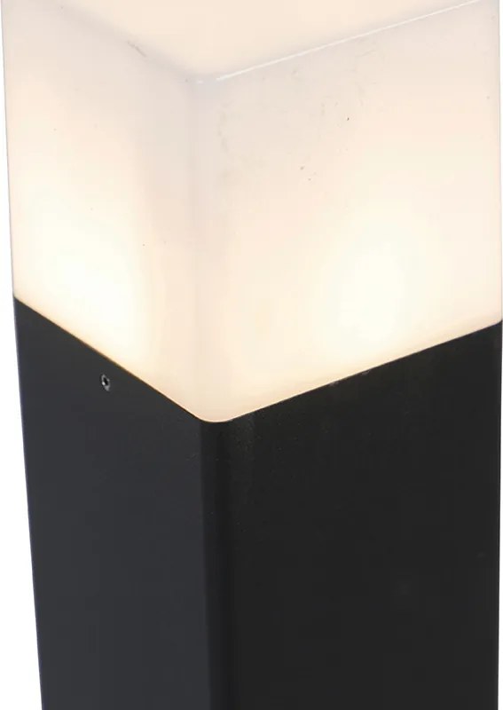 Lampa ogrodowa z kołkiem czarny opalowy klosz 70 cm kołek do ziemi i wtyk kablowy - Denmark