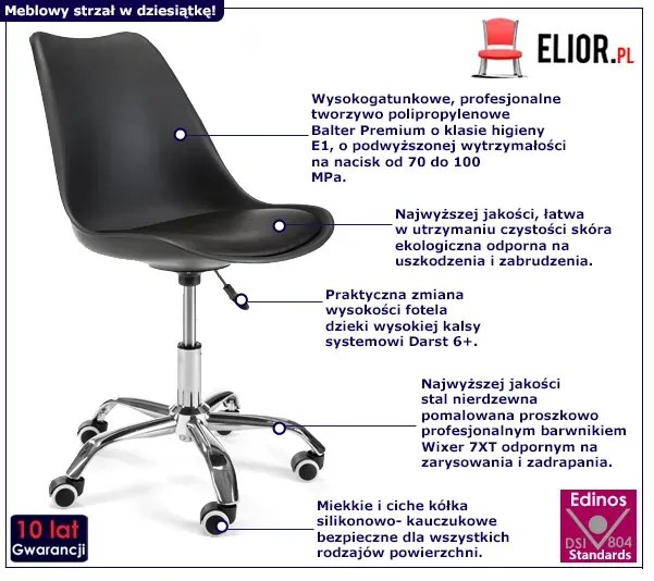 Fotel obrotowy do nauki czarny P9-W03