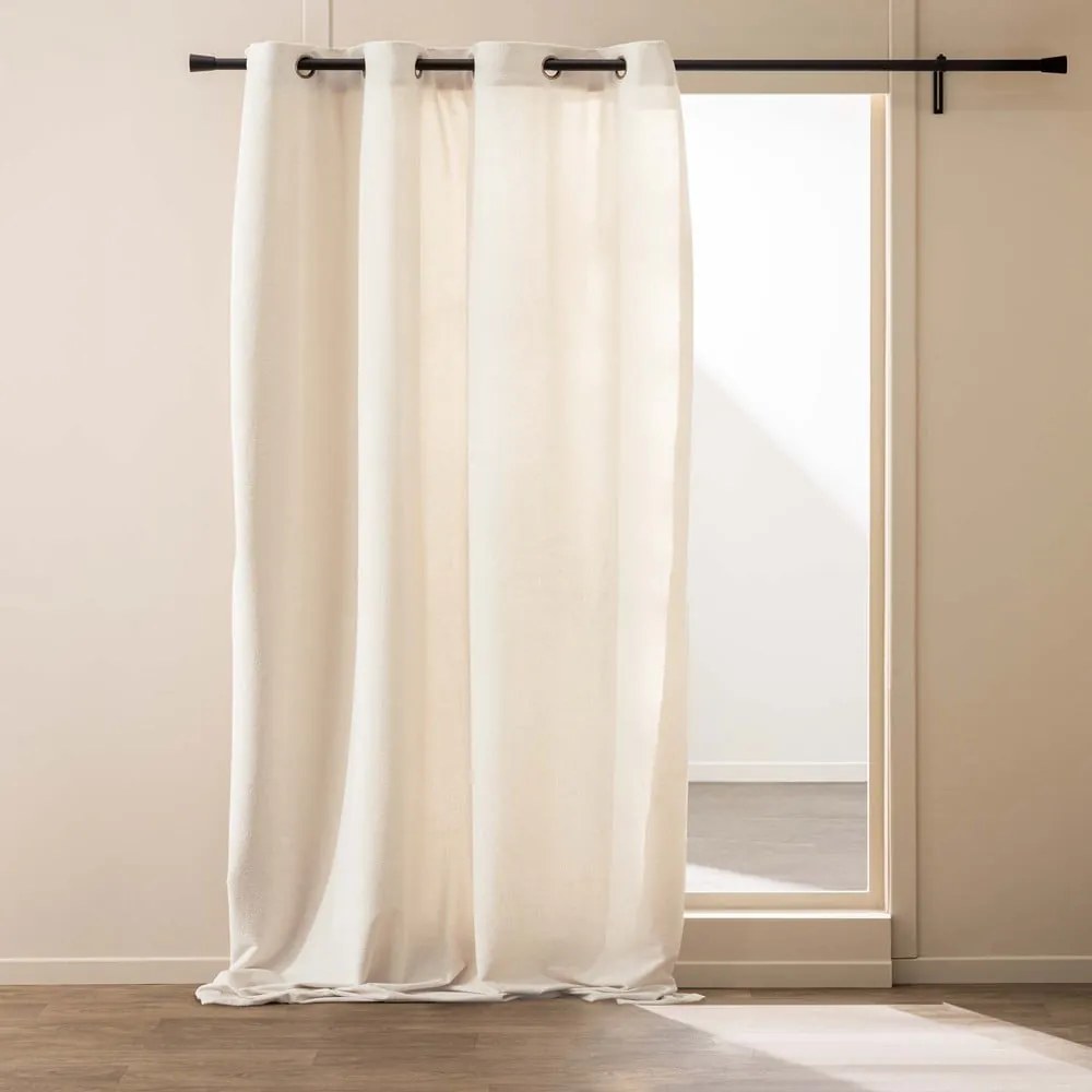 Kremowa zasłona z materiału bouclé 140x260 cm Winona – douceur d'intérieur
