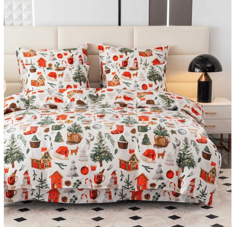 PrzytulneMieszkanie.pl PrzytulneMieszkanie.pl Pościel z mikrofibry FESTIVE MAGIC w kolorze białym Rozmiar pościeli: 2 szt 70 x 90 cm | 200 x 220 cm