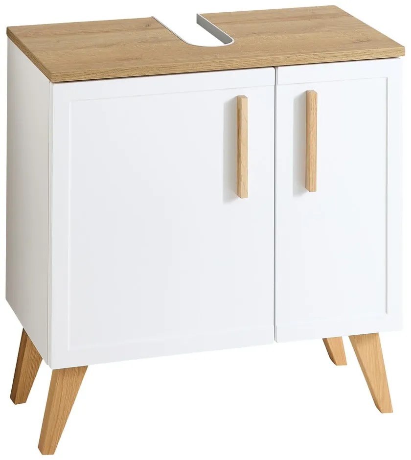Biała wisząca szafka pod umywalkę 65x60 cm Quickset 383 – Pelipal