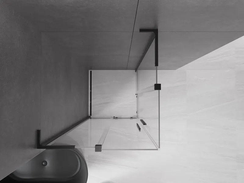 Mexen Velar L Duo kabina prysznicowa rozsuwana 80 x 80 cm, transparent, czarna - 871-080-080-02-03-70