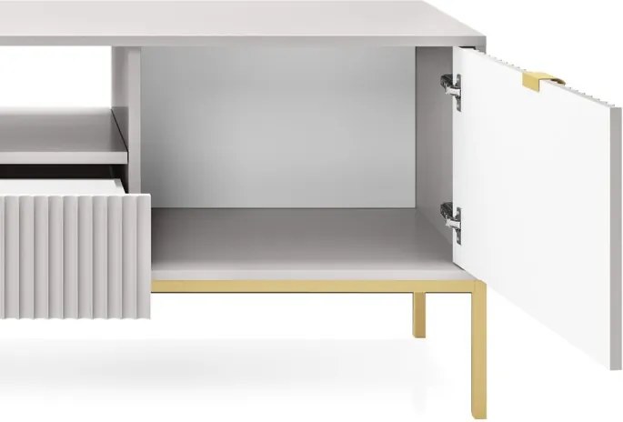 NAYA Szafka RTV 154 szara | złoty stelaż