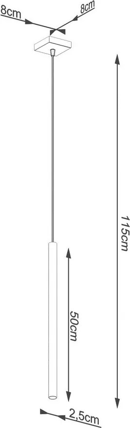 Metalowa lampa wisząca w kolorze złota Fideus – Sollux