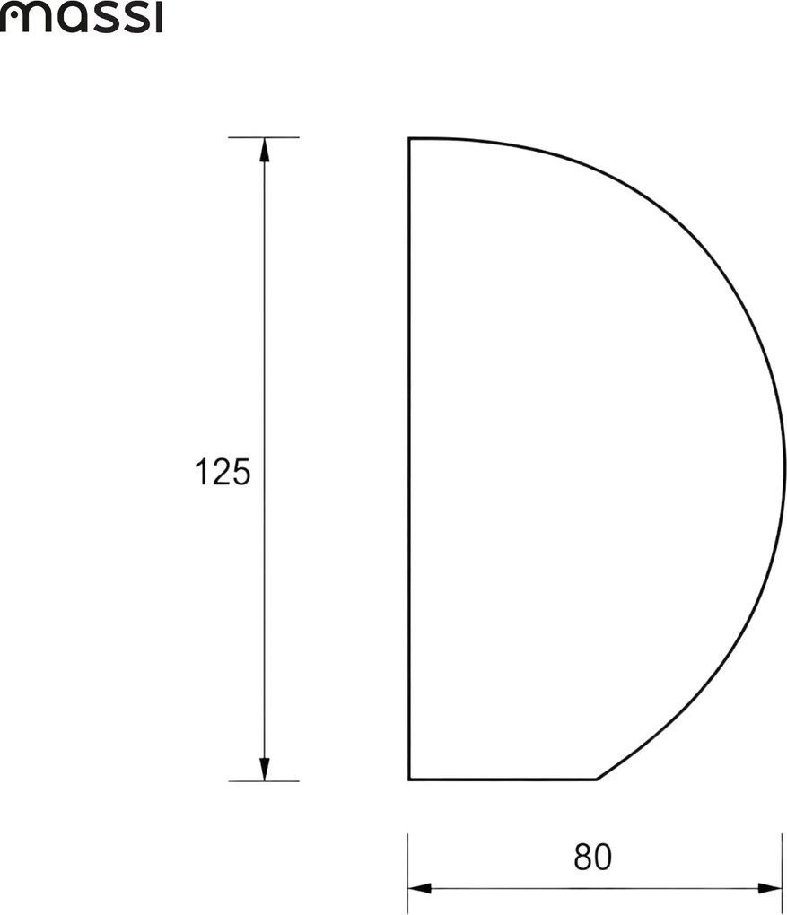 Lustro półokrągłe z podświetleniem MOON Half Cut LED | Różne rozmiary | Różne kolory : Kolor tafli szkła - Srebrny, Rozmiar - 80 x 125 cm, Wersja - Prawa