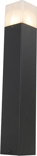 Stojąca lampa zewnętrzna czarna z opalem białym kloszem 50 cm - Denmark