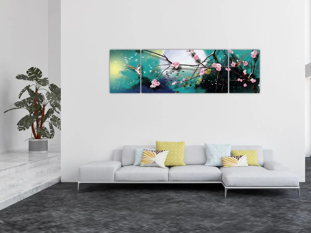 Obraz - Drzewo, grafika (170x50 cm)
