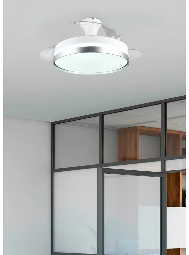 Biała/w kolorze srebra lampa sufitowa LED Lindberg – Trio