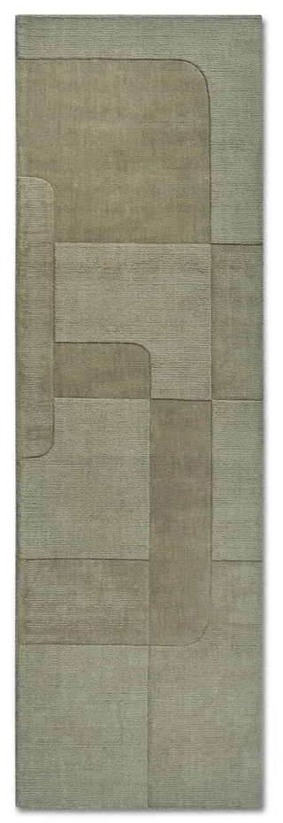 Zielony wełniany chodnik tkany ręcznie 80x250 cm Charlotte – Villeroy&amp;Boch
