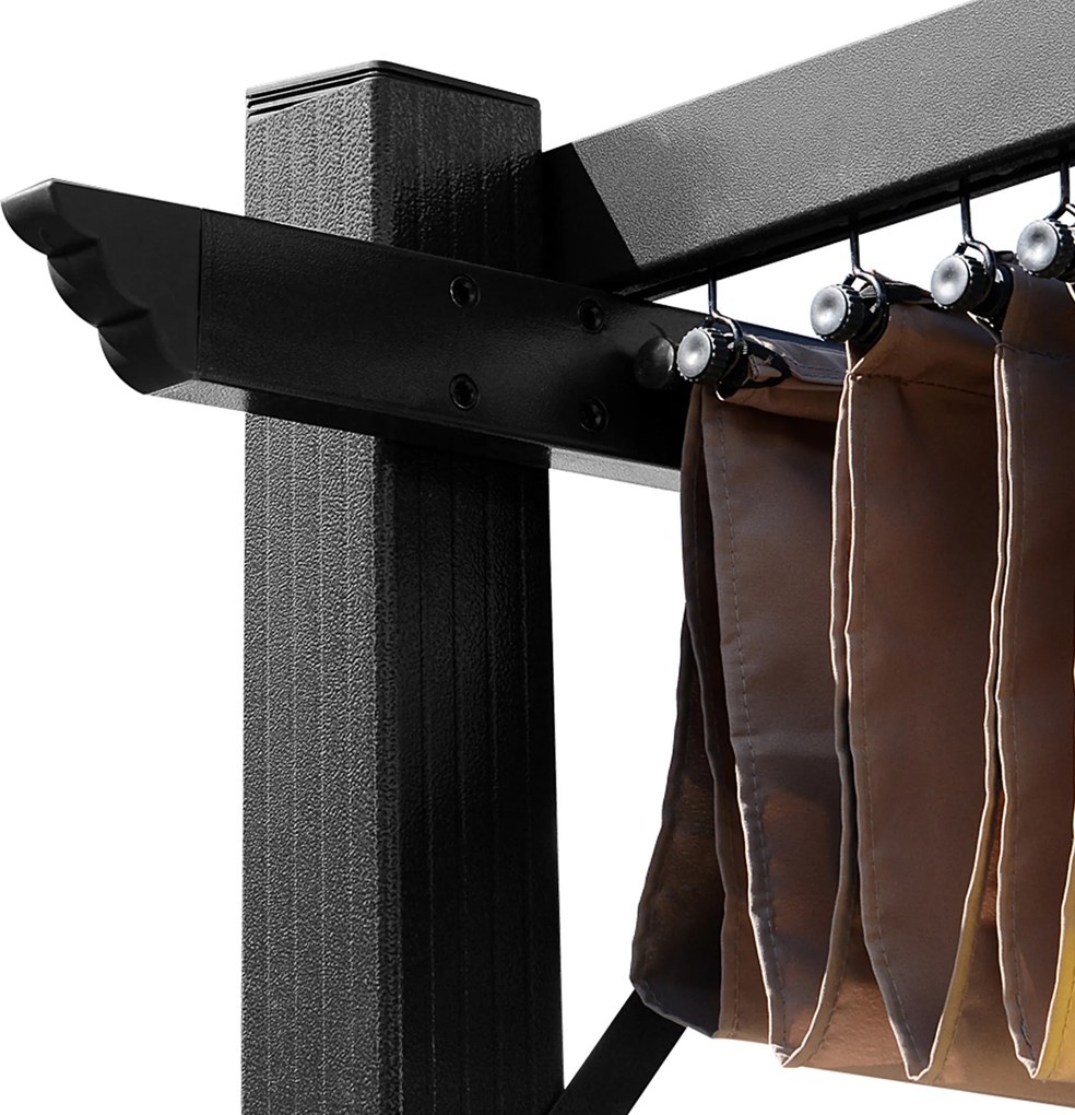 Outsunny Pergola Aluminiowa do Ogrodu 3x4m z Nawiewem na Zewnątrz -chronia od Słońca, z Aluminium | Aosom | PL