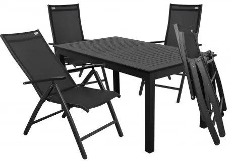 EXPERT ANTRACIT - aluminiowy zestaw wypoczynkowy 4+1
