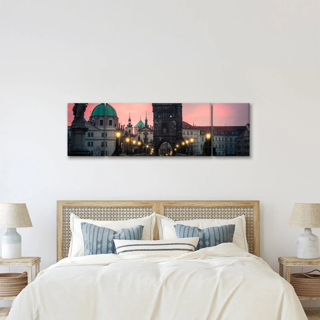 Obraz - Na Moście Karola (170x50 cm)