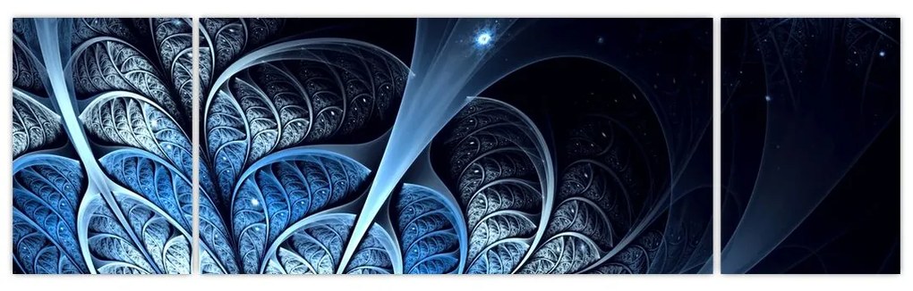 Obraz ciemnoniebieskiego kwiatu (170x50 cm)